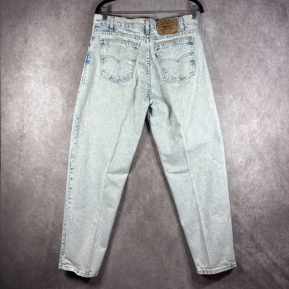 Levi's Jeans Mens 34x30 Blue 550 Relaxed Fit Orange Tab Acid Wash USA 40550-0208